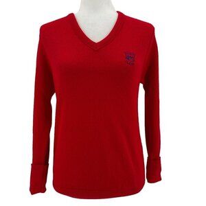 Vintage Lady Pickering By Kimberton Co Columbia Classic Golf Red Knit Sweater S